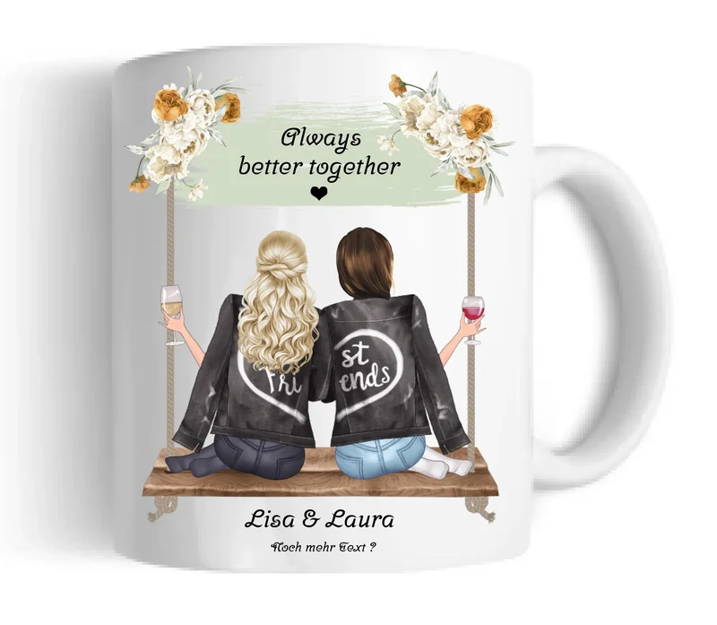 Beste Freundin Tasse personalisiert - Geburtstagsgeschenk-Weihnachtsgeschenk