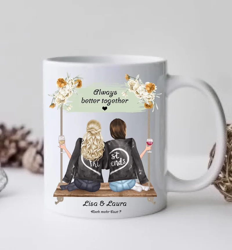 Beste Freundin Tasse personalisiert - Geburtstagsgeschenk-Weihnachtsgeschenk