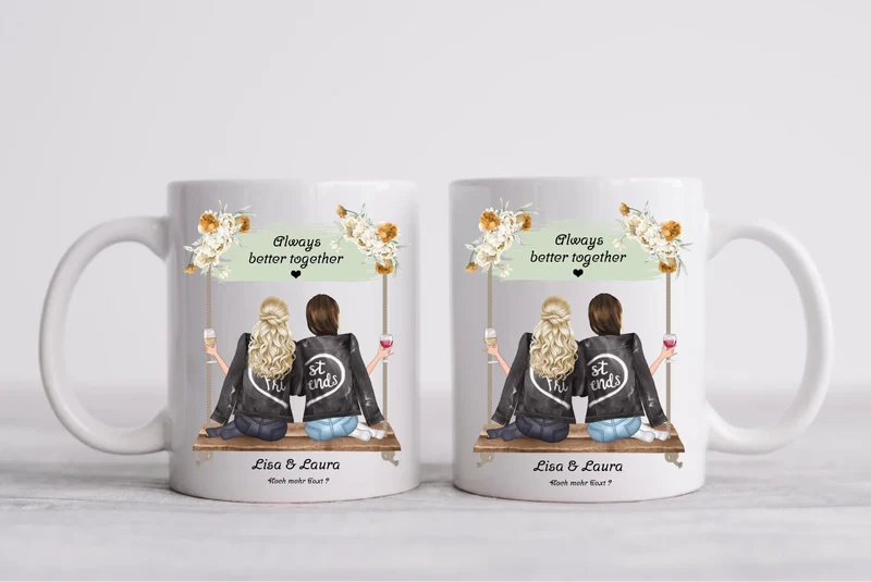 Beste Freundin Tasse personalisiert - Geburtstagsgeschenk-Weihnachtsgeschenk