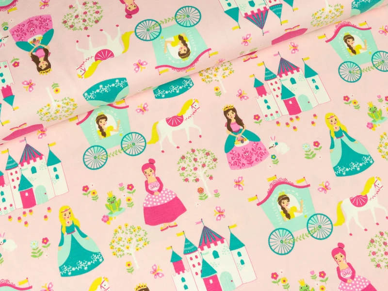 Reststück 36cm - Baumwolljersey Simon Prinzessin rosa