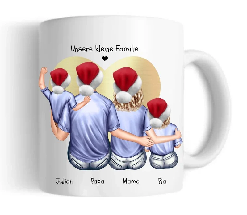 Weihnachtsgeschenk Kaffeebecher Familie personalisiertes Weihnachtsgeschenk Kaffeebecher Nikolausgeschenk