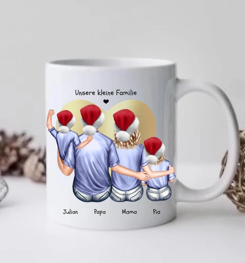 Weihnachtsgeschenk Kaffeebecher Familie personalisiertes Weihnachtsgeschenk Kaffeebecher Nikolausgeschenk