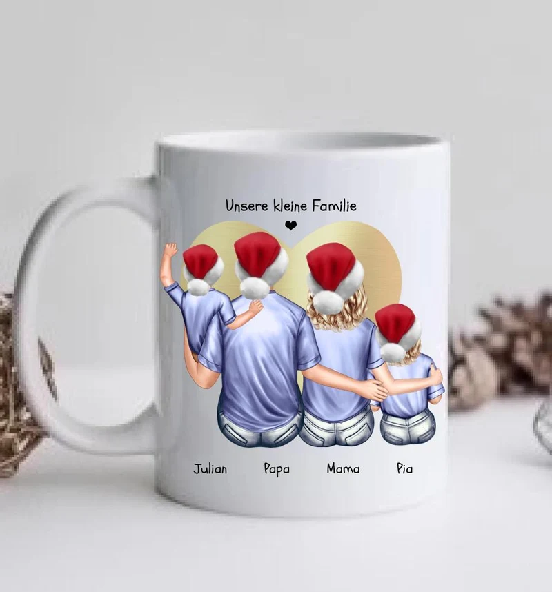 Weihnachtsgeschenk Kaffeebecher Familie personalisiertes Weihnachtsgeschenk Kaffeebecher Nikolausgeschenk