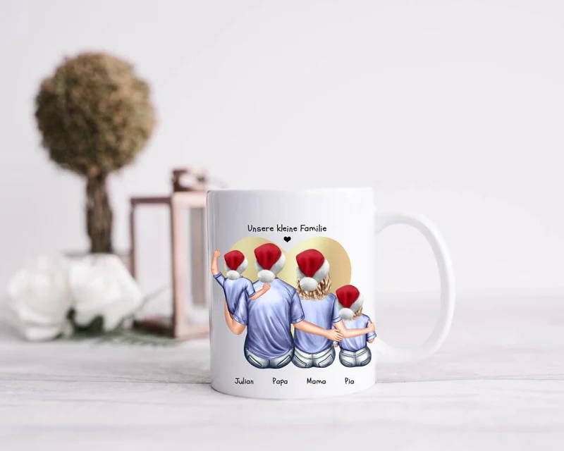 Weihnachtsgeschenk Kaffeebecher Familie personalisiertes Weihnachtsgeschenk Kaffeebecher Nikolausgeschenk