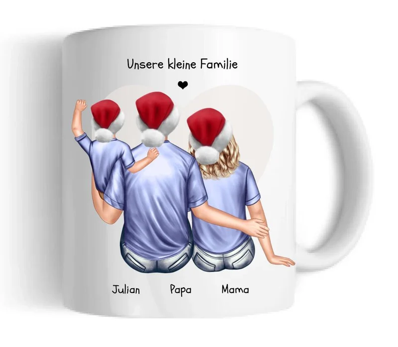 Weihnachtsgeschenk Kaffeebecher Familie personalisiertes Weihnachtsgeschenk Kaffeebecher Nikolausgeschenk