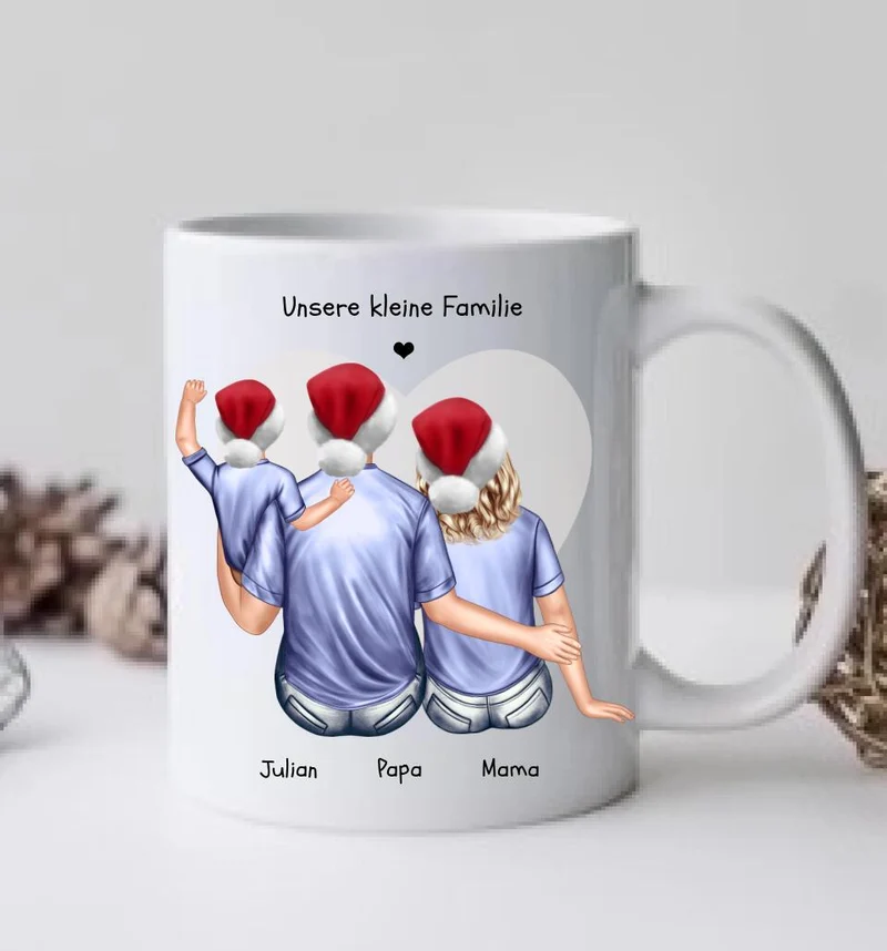 Weihnachtsgeschenk Kaffeebecher Familie personalisiertes Weihnachtsgeschenk Kaffeebecher Nikolausgeschenk