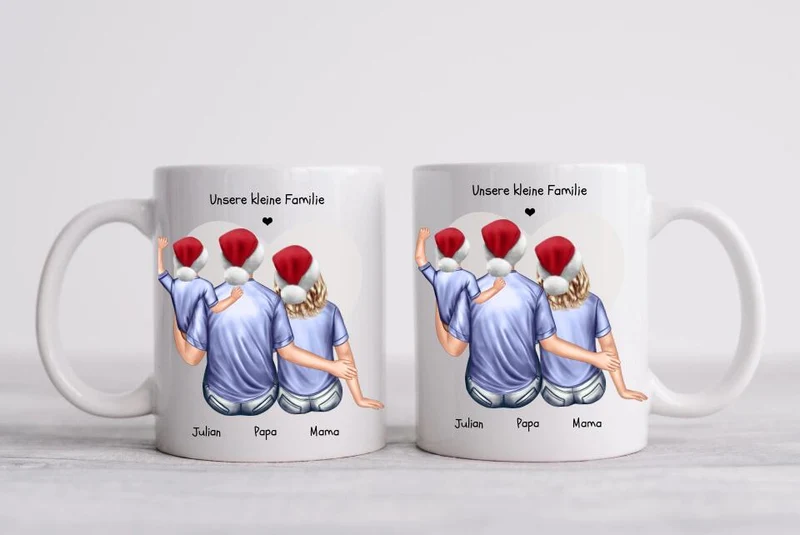 Weihnachtsgeschenk Kaffeebecher Familie personalisiertes Weihnachtsgeschenk Kaffeebecher Nikolausgeschenk