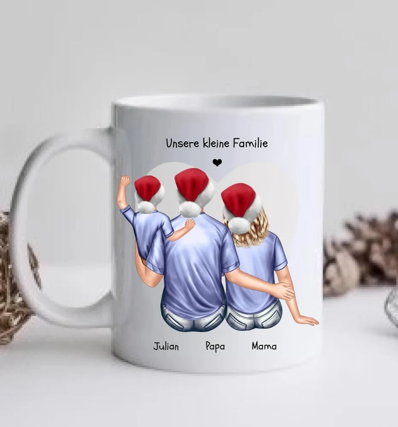 Weihnachtsgeschenk Kaffeebecher Familie personalisiertes Weihnachtsgeschenk Kaffeebecher Nikolausgeschenk