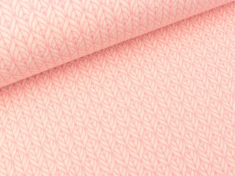 Reststück 72cm - Hamburger Liebe Only You 3D Leafy Canopy Knit rosa scuro-meringa