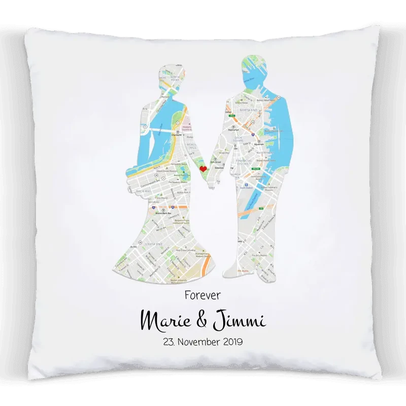 Hochzeitsgeschenk Brautpaar - Personalisiertes Kissen Geschenk zur Hochzeit