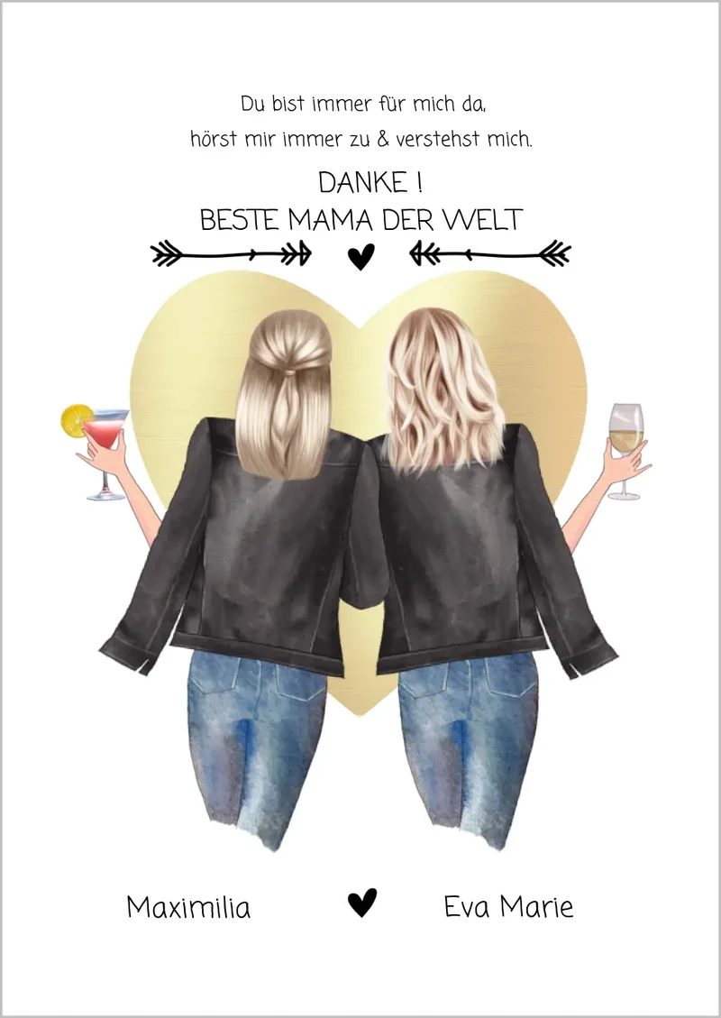 Danke! Beste Mama der Welt-Mutter & Tochter Muttertagsgeschenk