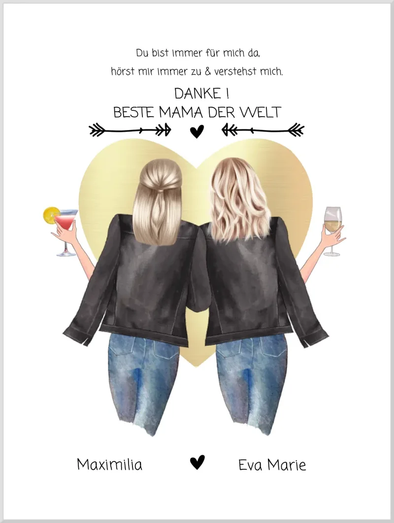 Danke! Beste Mama der Welt-Mutter & Tochter Muttertagsgeschenk
