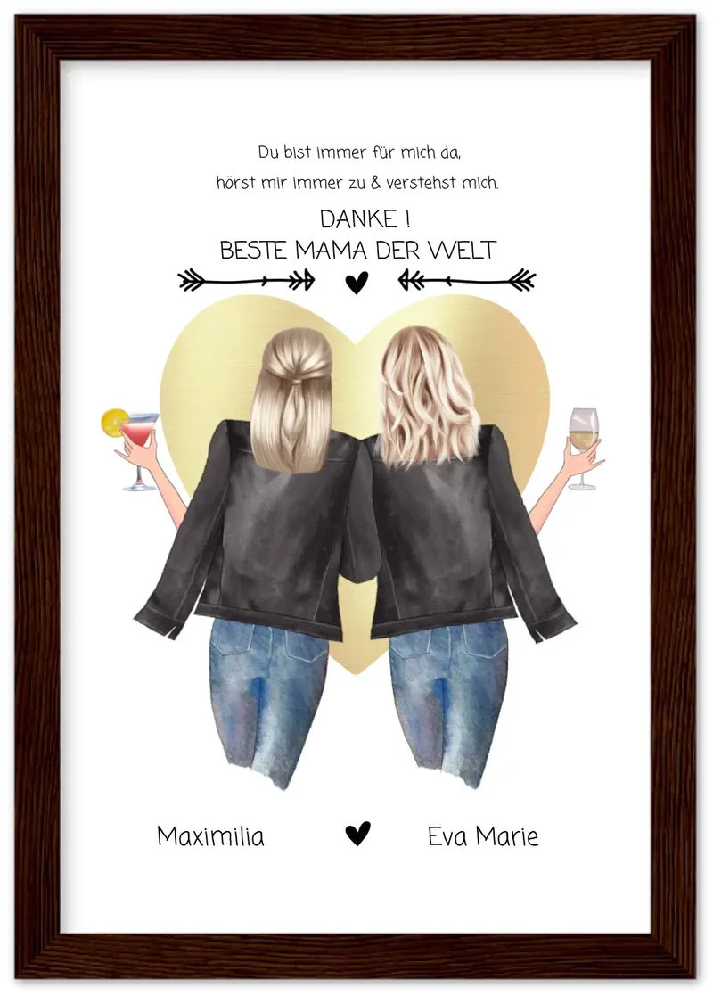 Danke! Beste Mama der Welt-Mutter & Tochter Muttertagsgeschenk