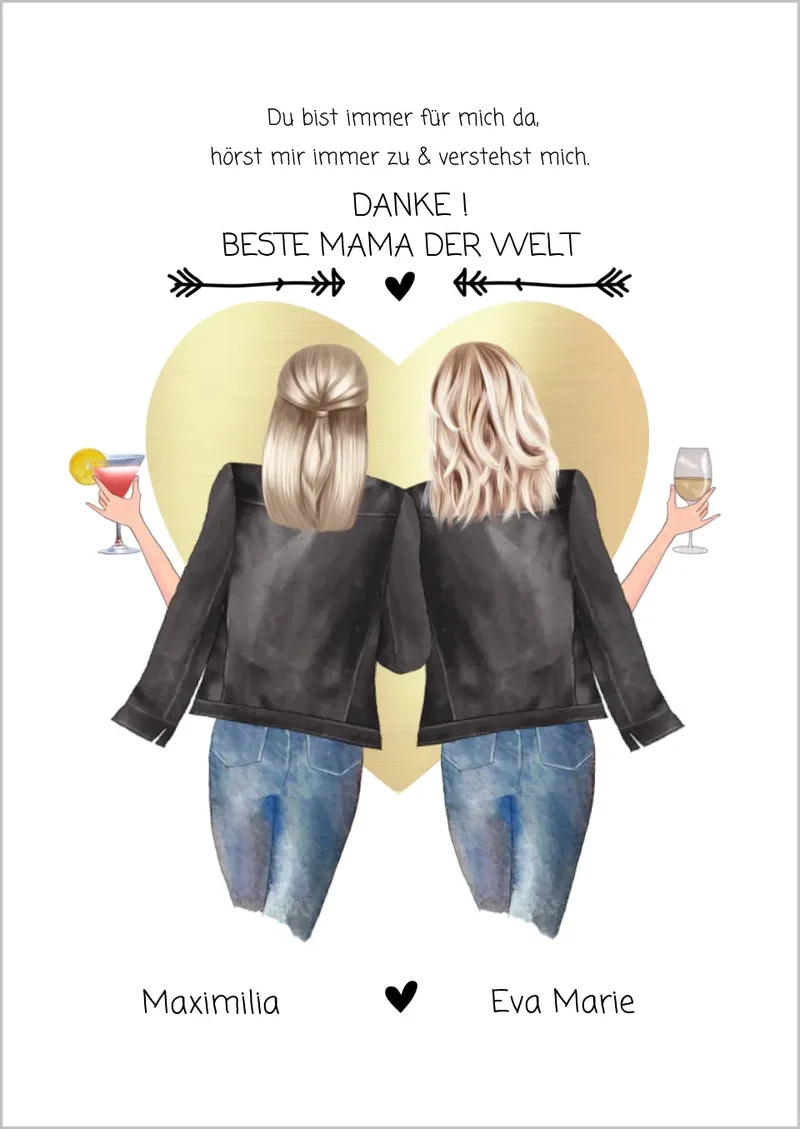 Danke! Beste Mama der Welt-Mutter & Tochter Muttertagsgeschenk