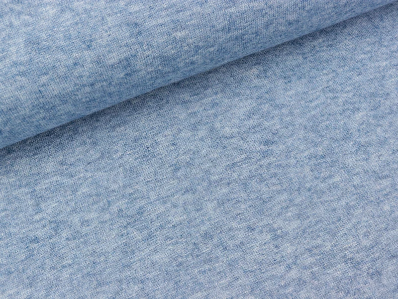 Reststück 90cm - Leichter Strickstoff Angel jeansblau meliert