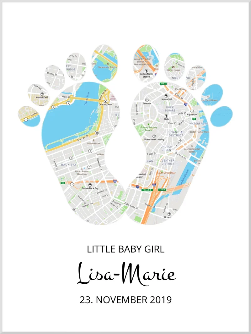 Personalisiertes Geschenk Geburt Baby Poster - Geburtsgeschenk & Taufgeschenk