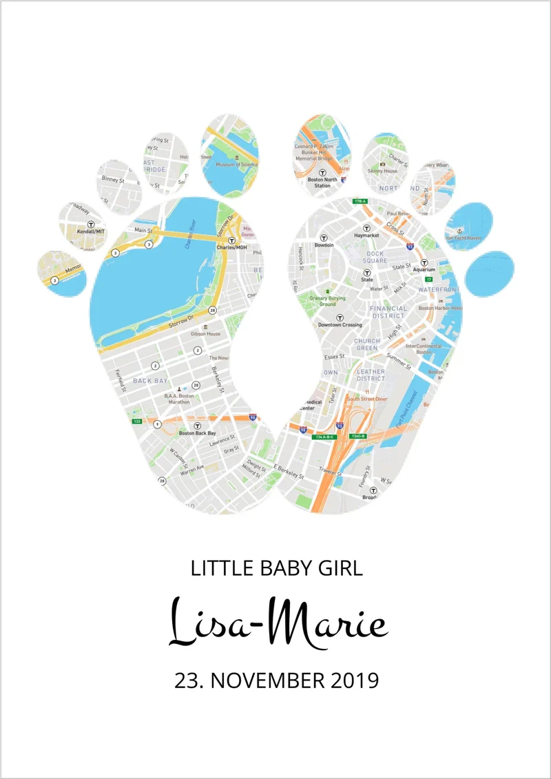Personalisiertes Geschenk Geburt Baby Poster - Geburtsgeschenk & Taufgeschenk