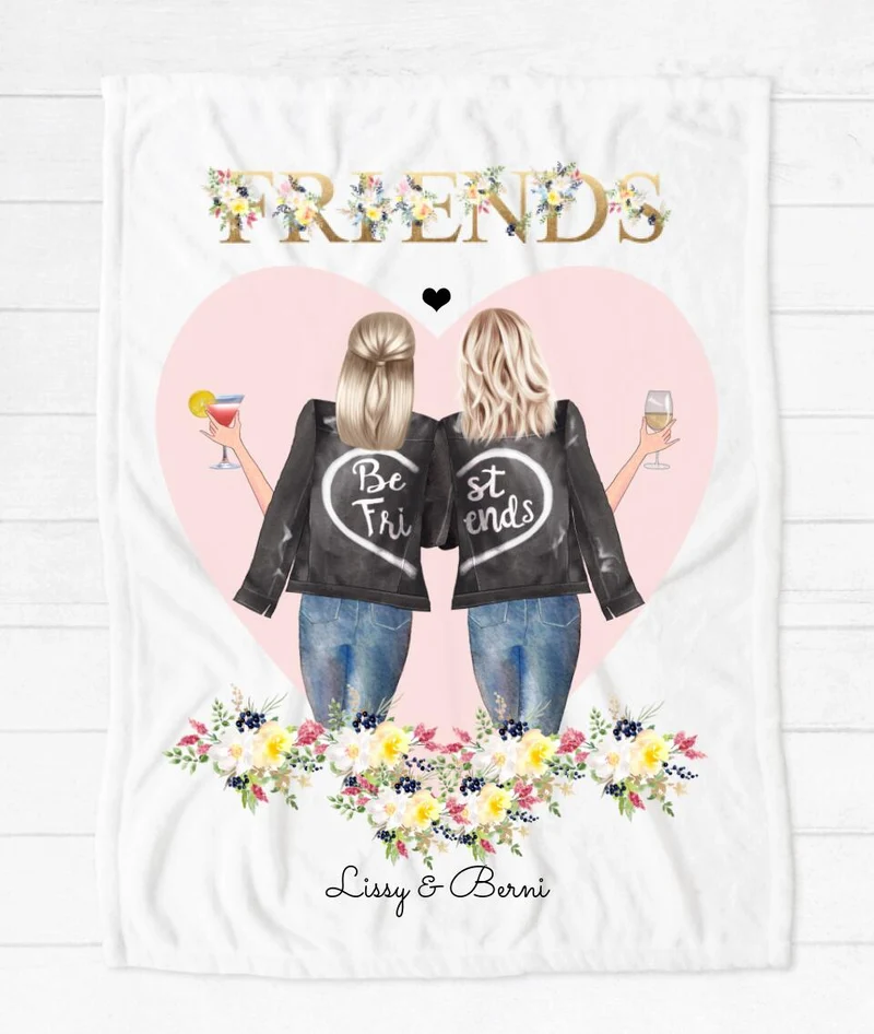 Kuschelige Decke Beste Freundin - Personalisiertes Geschenk Geburtstag & Weihnachten