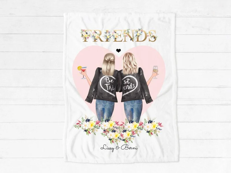 Kuschelige Decke Beste Freundin - Personalisiertes Geschenk Geburtstag & Weihnachten