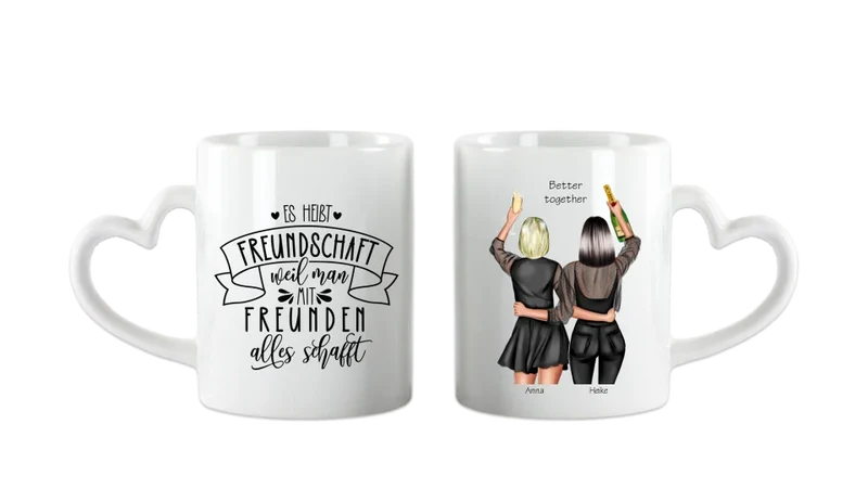 Personalisierte Tasse Geschenk beste Freundin | 2 Beste Freundinnen Geburtstagsgeschenk | Schwester | Muttertag | Kollegin