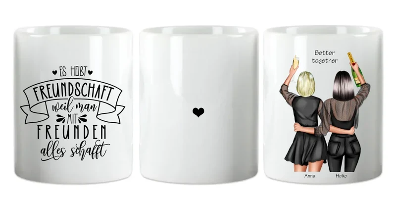 Personalisierte Tasse Geschenk beste Freundin | 2 Beste Freundinnen Geburtstagsgeschenk | Schwester | Muttertag | Kollegin