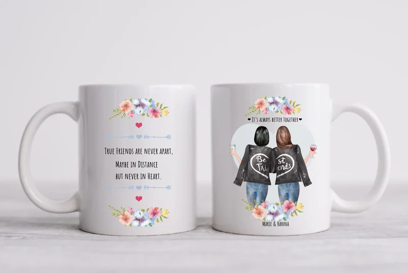 Geburtstagsgeschenk 2 Beste Freundinnen Tasse - Beste Freundin Geschenk
