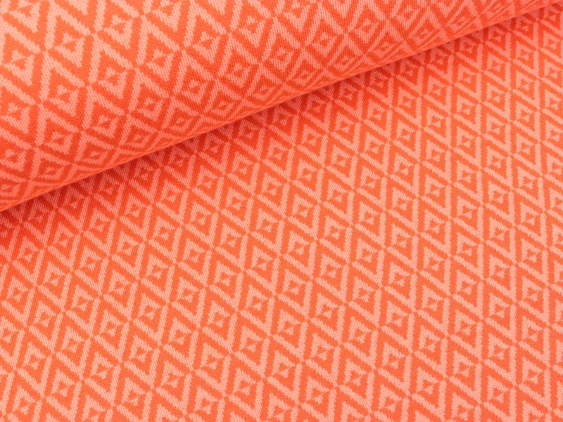 Reststück 38cm - Hamburger Liebe 2 Farb-Jacquardjersey Weekender Diamond luce rosso-nude