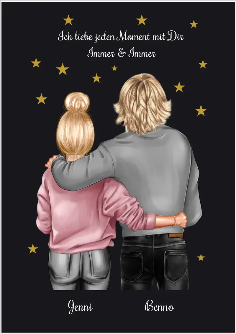 Sternenhimmel Poster - Personalisiertes Geschenk Partner - Partnerschaftsgeschenk Bild - Bilder für Pärchen - Weihnachtsgeschenk