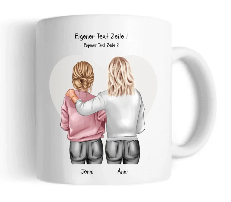 Personalisierte Tasse - Geschenk für Schwester, Mutter & Tochter & Kollegin