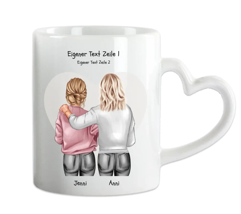 Personalisierte Tasse - Geschenk für Schwester, Mutter & Tochter & Kollegin