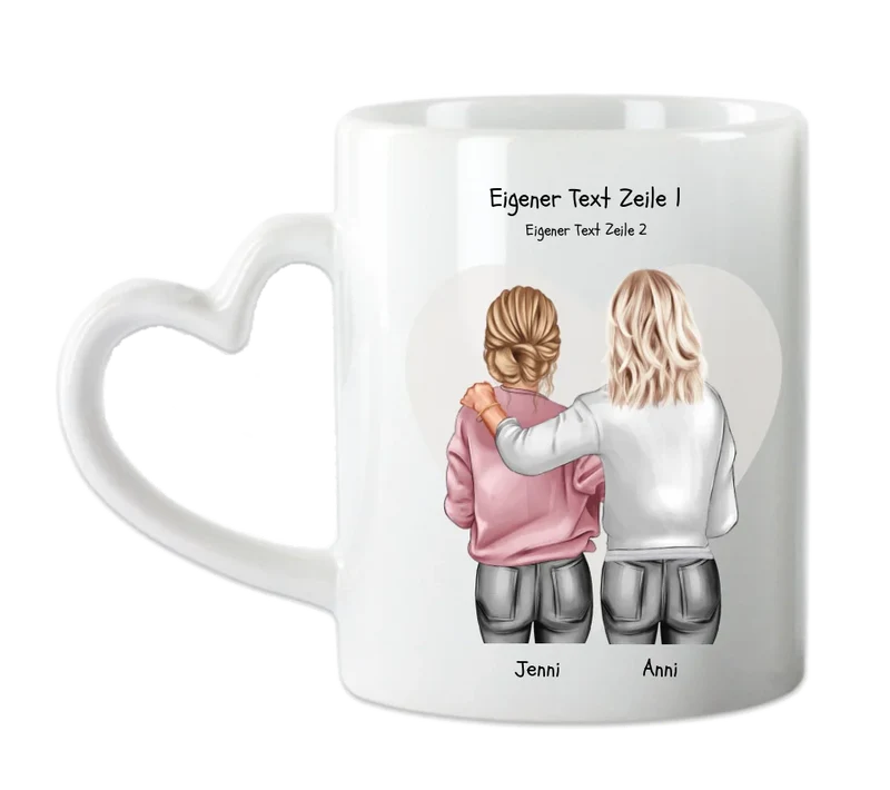 Personalisierte Tasse - Geschenk für Schwester, Mutter & Tochter & Kollegin
