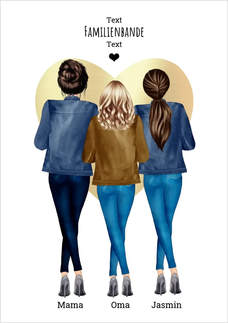 Personalisiertes Poster Geschenk - Mama, Oma & Ich - zum Muttertag, Geburtstag, Weihnachten