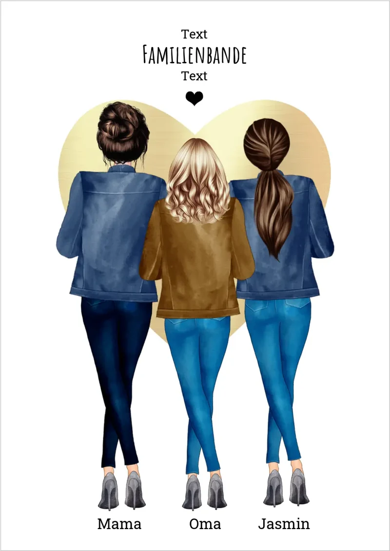 Personalisiertes Poster Geschenk - Mama, Oma & Ich - zum Muttertag, Geburtstag, Weihnachten