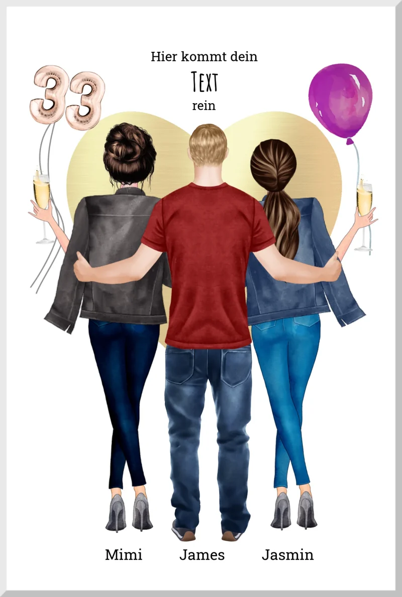 33 Geburtstag beste Freunde Geburtstagsgeschenk personalisiert
