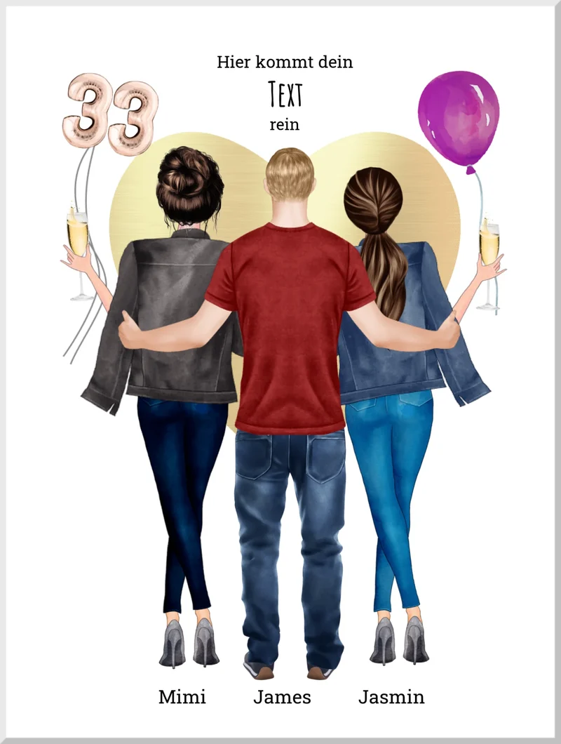 33 Geburtstag beste Freunde Geburtstagsgeschenk personalisiert