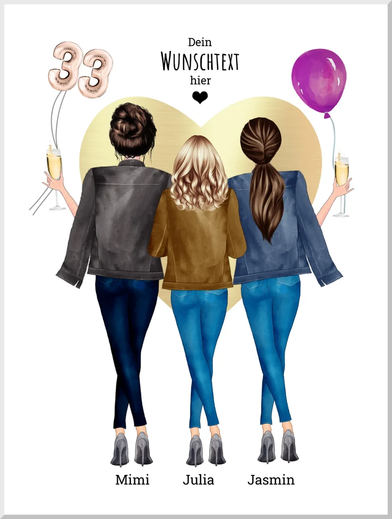 Geburtstagsgeschenk 33. Geburtstag Frau Geschenk Freundin, Schwester, Mama, Kollegin personalisiertes Poster
