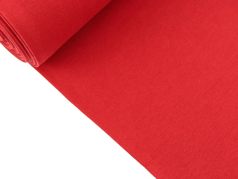 Reststück 4cm - Glatte Bündchenware true red uni