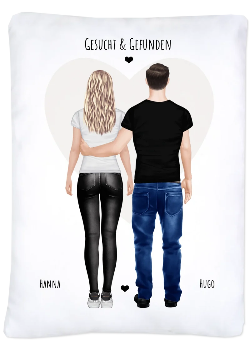 Personalisierte Bettwäsche für Paare - Mann/Frau
