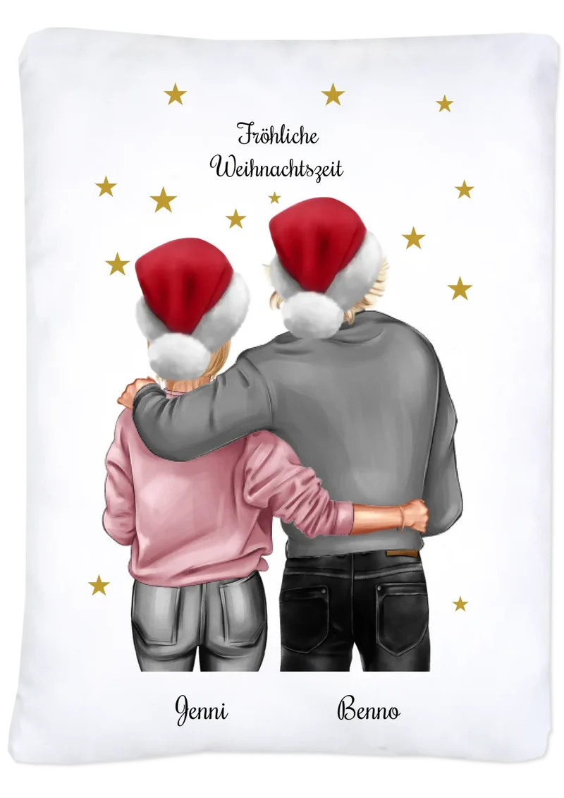Personalisierte Bettwäsche Weihnachtsgeschenk für Pärchen & beste Freunde – mit Namen
