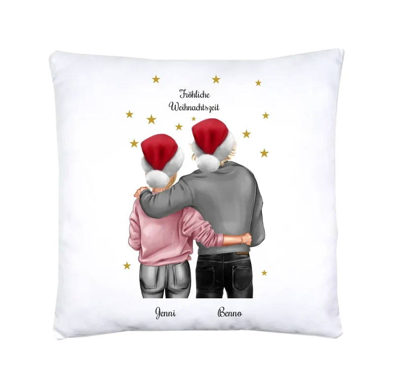 Personalisierte Bettwäsche Weihnachtsgeschenk für Pärchen & beste Freunde – mit Namen