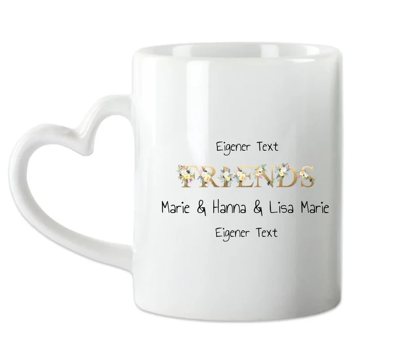 Personalisierte Tasse, 3 Beste Freundinnen Tasse, Personalisierter Kaffeebecher, Geschenkidee Freundin, Weihnachtsgeschenk Familie, Schwester, Freundin