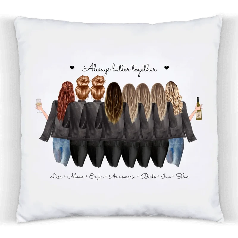 8 Beste Freundinnen Geschenk - Personalisiertes Kissen - Geburtstagsgeschenk