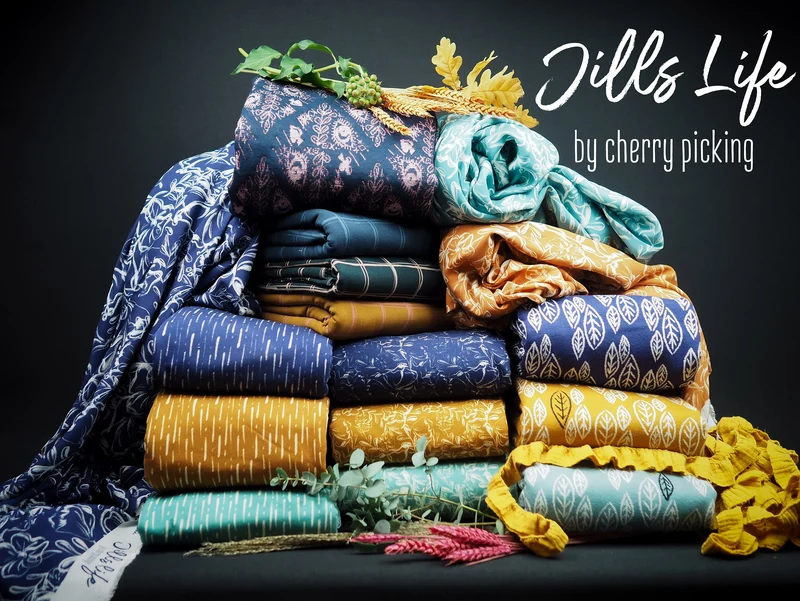 Reststück 100cm - Leichter Steppsweat Jills & Joeys Game pink-tiefblau by Cherry Picking