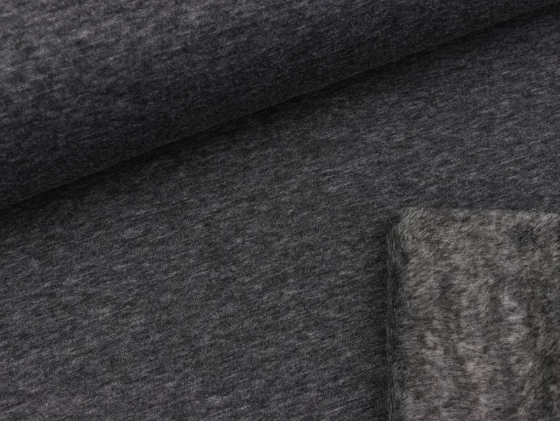 Alpenfleece Alfons dunkelgrau meliert uni
