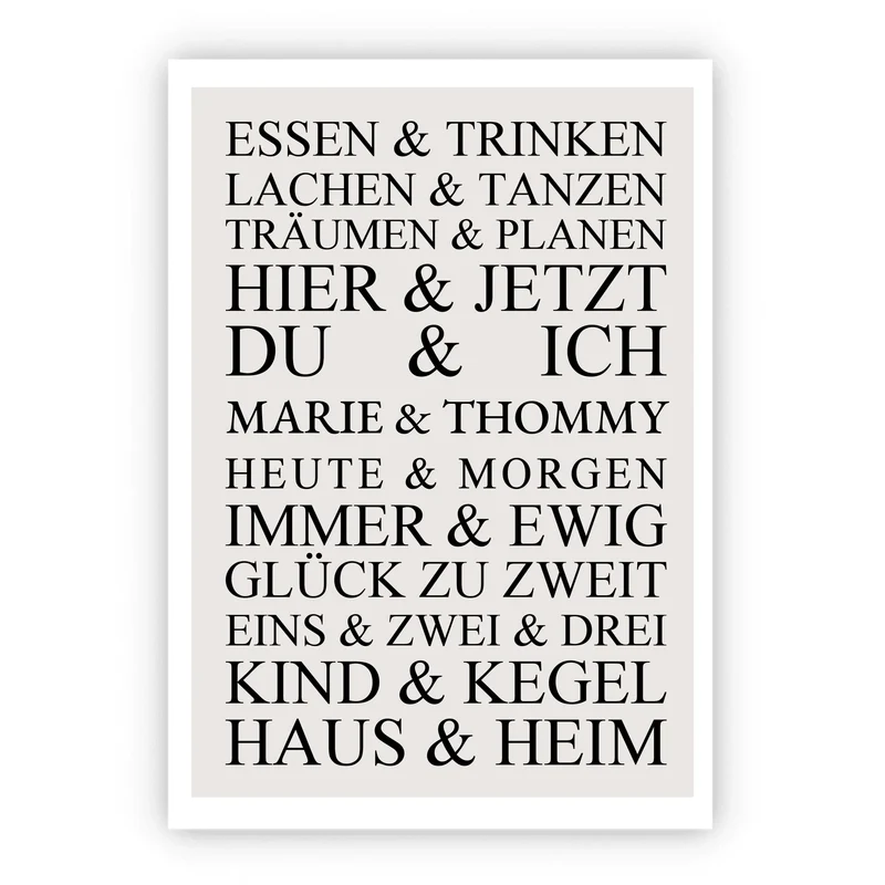 Zeitraum-Kunstdruck -Hochzeitsgeschenk personalisiertes Hochzeitsposter. Geschenk Hochzeit