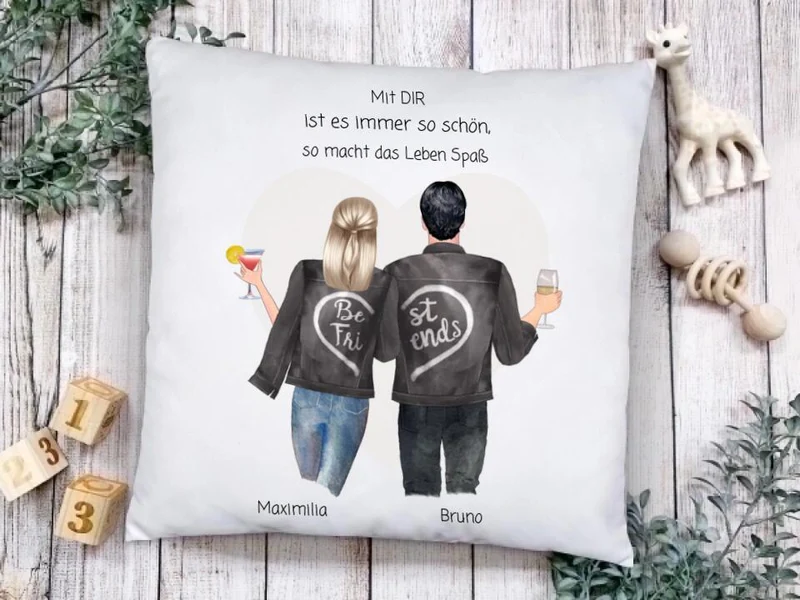 Personalisiertes Partnergeschenk, Geschenk Freundin & Freund Kissen