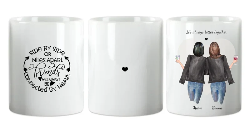 Personalisiertes Beste Freundin Tasse - 2 Freundinnen Geburtstagsgeschenk, Weihnachtsgeschenk