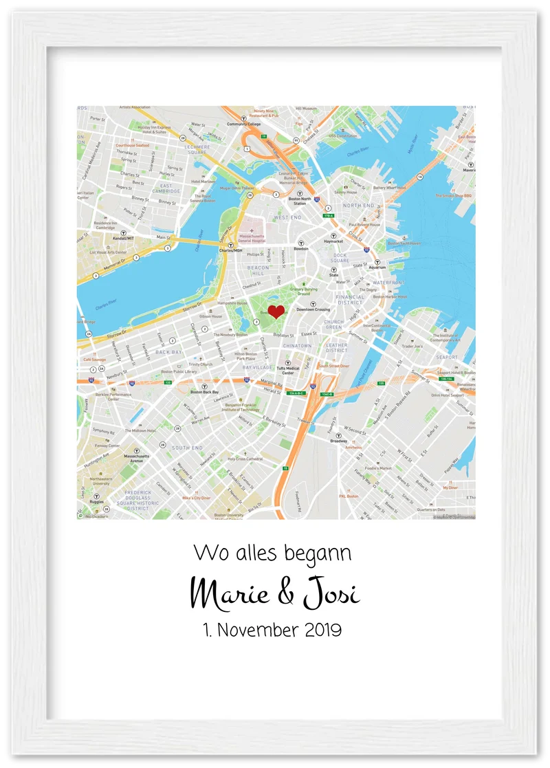 Personalisiertes Hochzeitsgeschenk "Wo alles begann" | Brautpaar Geschenk Hochzeit | Hochzeitstag Jahrestag Verlobung | Geschenk Pärchen