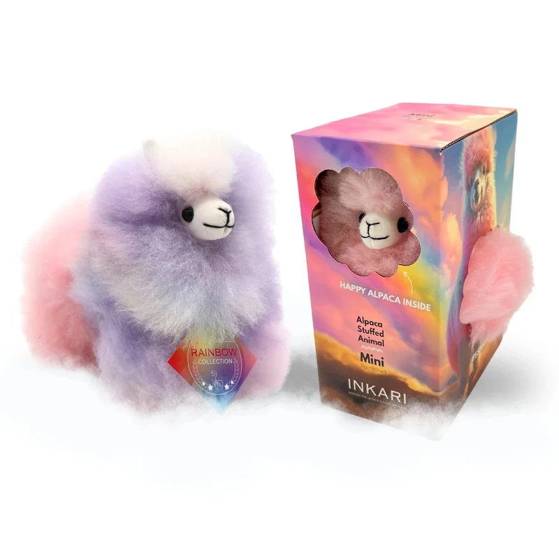 Fluffiges Alpaka-Kuscheltier Rainbows – Galaxy 15 cm