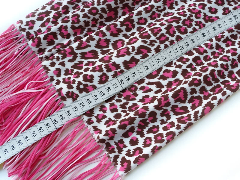 Reststück 115cm - Hamburger Liebe Fringe Me Leo Pink mit Fransenborte